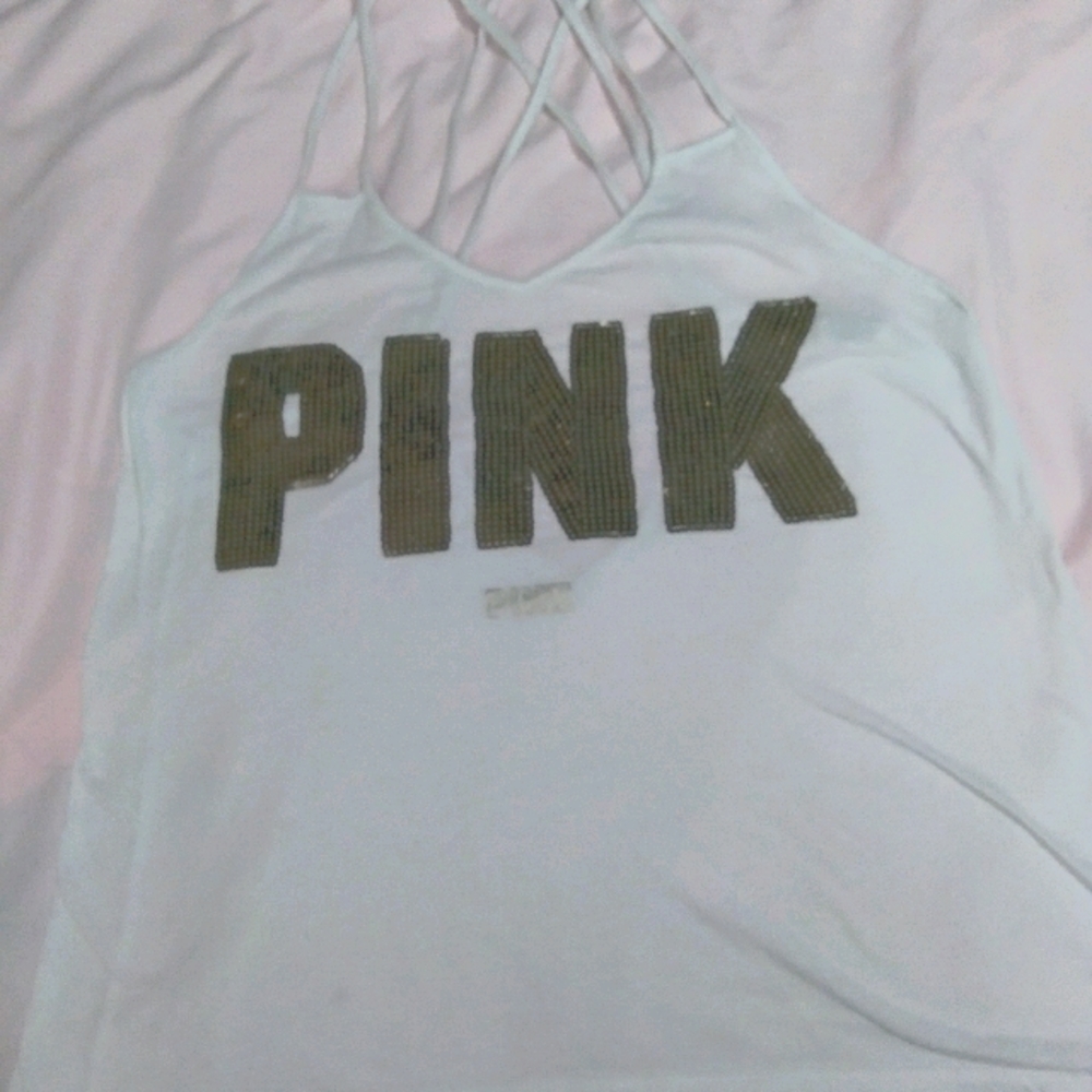 PINK L  strappy tank